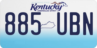 KY license plate 885UBN