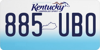 KY license plate 885UBO