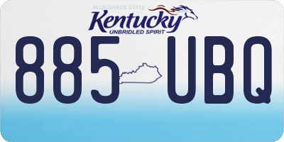KY license plate 885UBQ