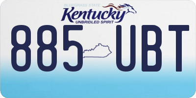 KY license plate 885UBT