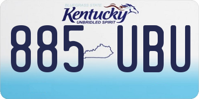 KY license plate 885UBU