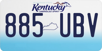 KY license plate 885UBV