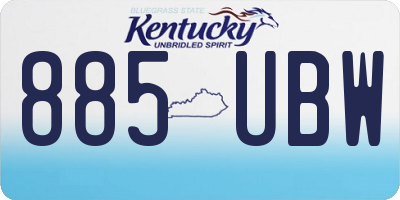 KY license plate 885UBW