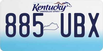 KY license plate 885UBX