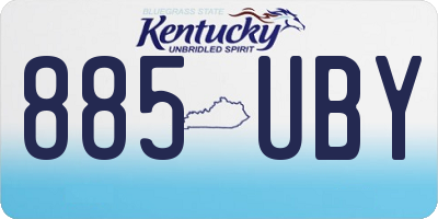 KY license plate 885UBY