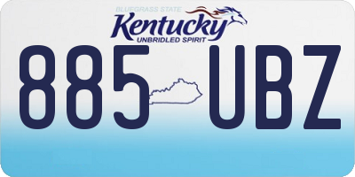 KY license plate 885UBZ