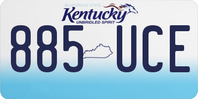 KY license plate 885UCE