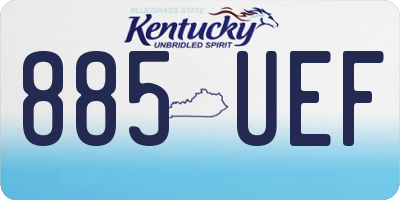 KY license plate 885UEF