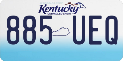 KY license plate 885UEQ