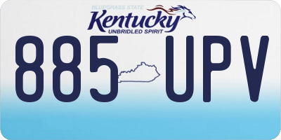 KY license plate 885UPV