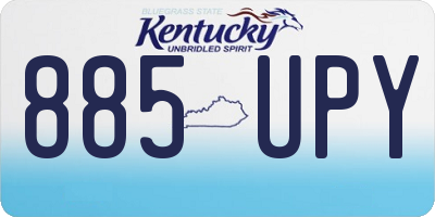 KY license plate 885UPY