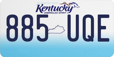 KY license plate 885UQE