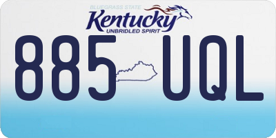KY license plate 885UQL