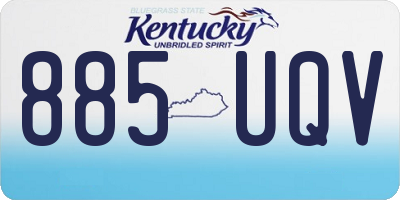 KY license plate 885UQV