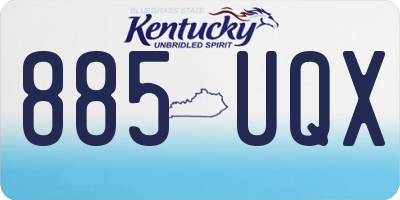 KY license plate 885UQX