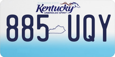 KY license plate 885UQY