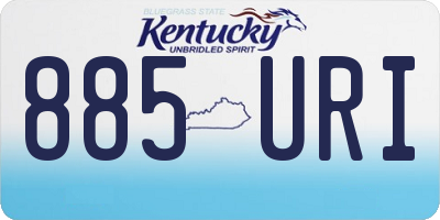 KY license plate 885URI