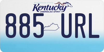 KY license plate 885URL