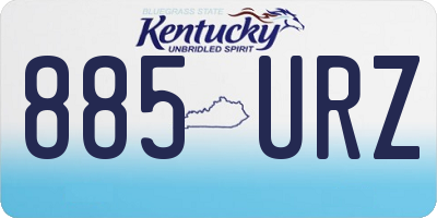 KY license plate 885URZ