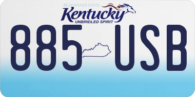 KY license plate 885USB