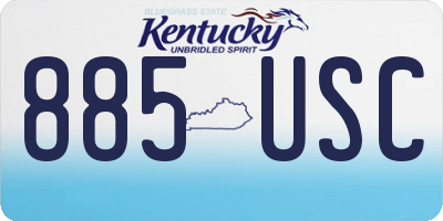 KY license plate 885USC