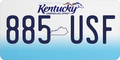 KY license plate 885USF