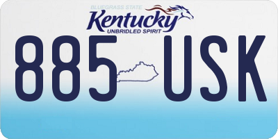 KY license plate 885USK