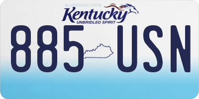 KY license plate 885USN