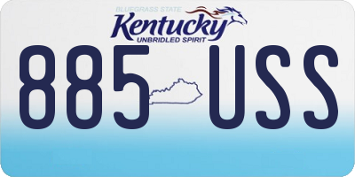 KY license plate 885USS