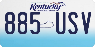 KY license plate 885USV