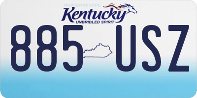 KY license plate 885USZ