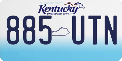 KY license plate 885UTN