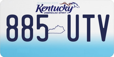 KY license plate 885UTV