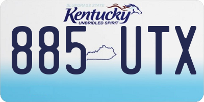 KY license plate 885UTX