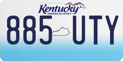 KY license plate 885UTY
