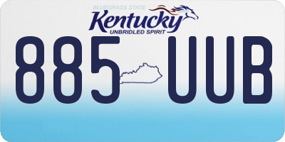 KY license plate 885UUB