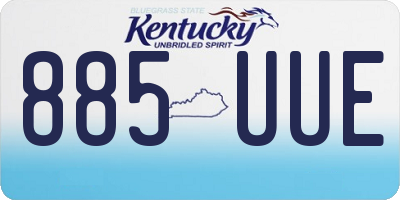 KY license plate 885UUE
