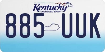 KY license plate 885UUK