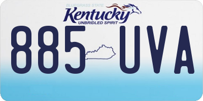 KY license plate 885UVA