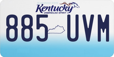 KY license plate 885UVM