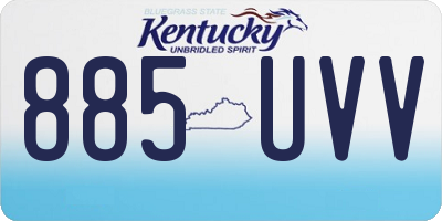 KY license plate 885UVV