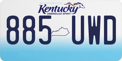 KY license plate 885UWD