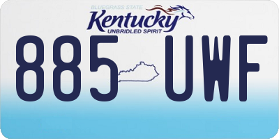 KY license plate 885UWF