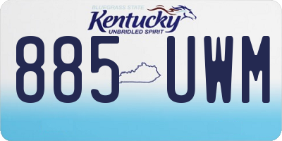 KY license plate 885UWM