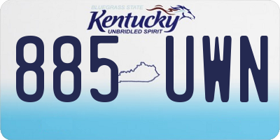KY license plate 885UWN
