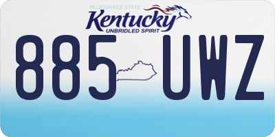 KY license plate 885UWZ