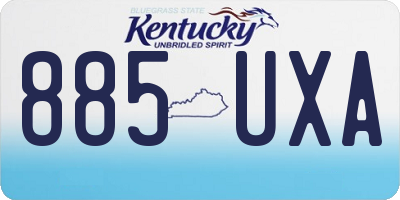 KY license plate 885UXA