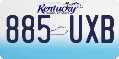 KY license plate 885UXB