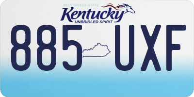 KY license plate 885UXF