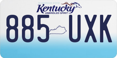 KY license plate 885UXK
